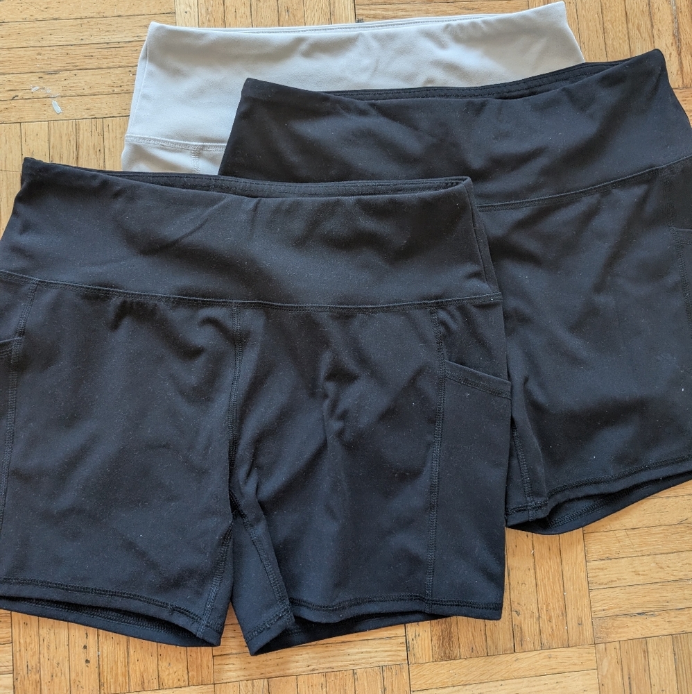 Women's Black and Creme Shorts